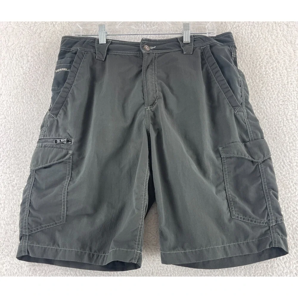 Merrell Cargo Shorts‎ Mens Size 34 Gray Opti-Wick UPF 50+ Outdoors Casual Hiking